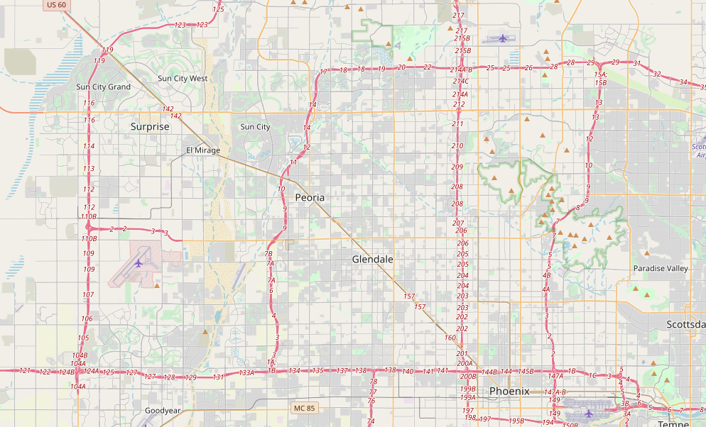 map of Glendale highways